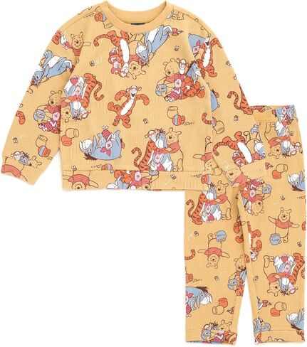 Disney Winnie the Pooh Waffle Knit T-Shirt and Pants Outfit Set Newborn to Little Kid Sizes (Newborn - 5) in Saudi Arabia