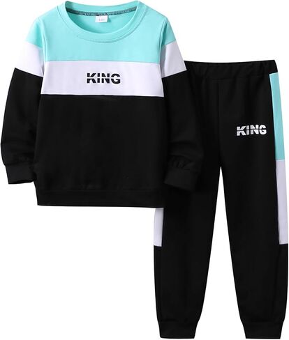 طقم ملابس للأولاد بنطال مموه بطبعة حروف LA بدلة رياضية للخريف للأولاد in Kuwait