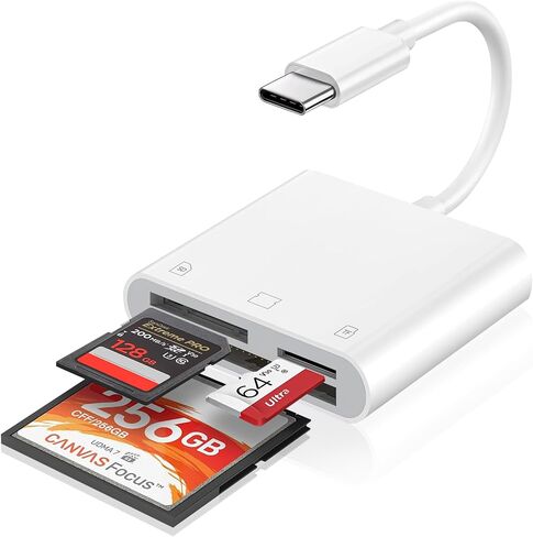 USB C SD Card Reader for iPhone 15/16/MacBook/Mac,Type C Memory Card Adapter,USB-C Micro SD Reader Supports SD and MicroSD Memory Card Adapter,Trail Camera Viewer Plug and Play for Samsung Android in Saudi Arabia