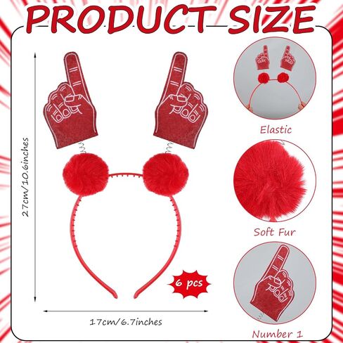 6 Pcs School Team Spirit #1 Headband Boppers with Marabou Football Game Accessories(#1,Blue) in Saudi Arabia