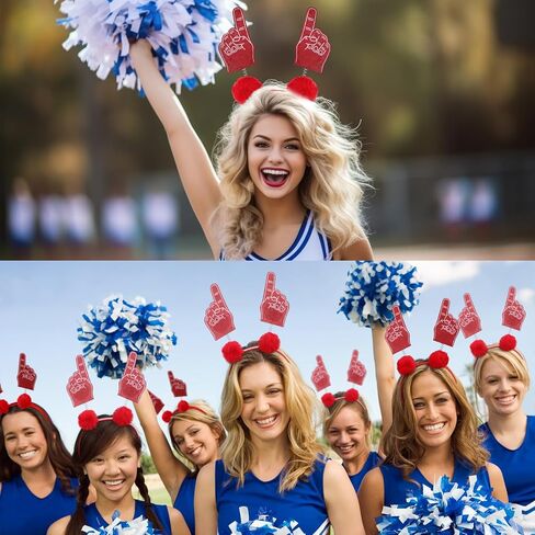 6 Pcs School Team Spirit #1 Headband Boppers with Marabou Football Game Accessories(#1,Blue) in Saudi Arabia