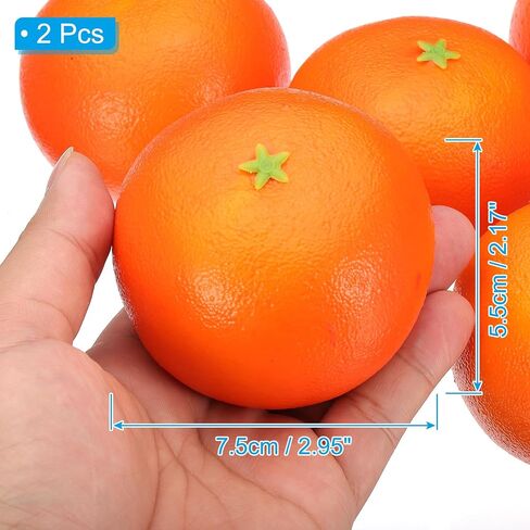 PATIKIL 2 Pcs Artificial Orange, Foam Simulation Fake Orange Lifelike Realistic Faux Fake Fruit Model for Home Kitchen Party Decoration, Photography Props in Saudi Arabia