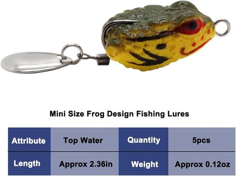 طقم طُعم صيد سمك السلمون المرقط من Topwater Frog Lure Bass مجموعة دعامة واقعية لضفدع السباحة الناعم طُعم عائم مع خطافات بدون أعشاب للمياه العذبة والمياه المالحة in Kuwait