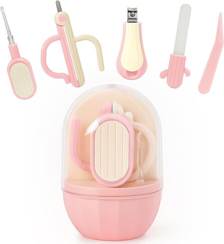 5-in-1 Baby Nail Kit of Cute Cactus Design, Baby Care Products Including Baby Nail Clipper + Nail File + Scissor + Tweezer + Ear Wax Remover, New Born Grooming Essentials for Infants (Green) in Saudi Arabia
