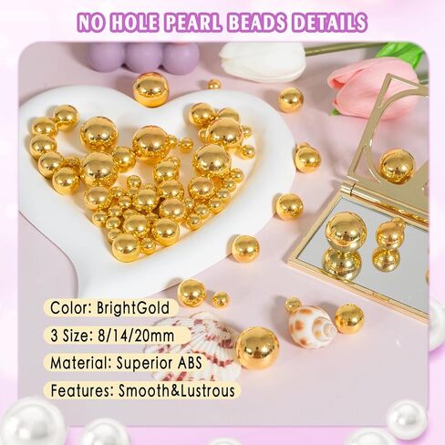 220Pcs White Pearl Beads for Vase Filler, No Hole Faux Pearls for Candle Centerpieces, Wedding Centerpiece, Birthday Party Home Decor, 8/14/20mm in Saudi Arabia