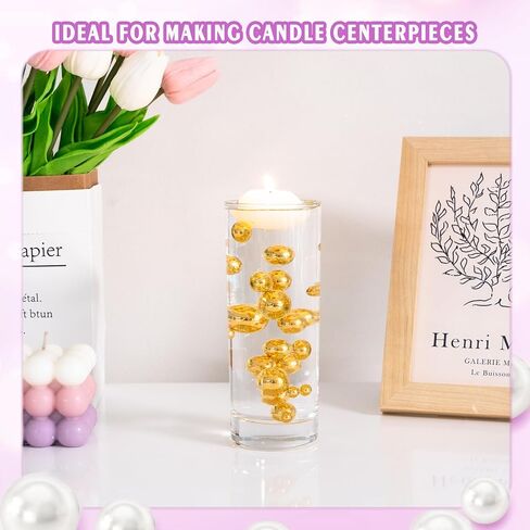 220Pcs White Pearl Beads for Vase Filler, No Hole Faux Pearls for Candle Centerpieces, Wedding Centerpiece, Birthday Party Home Decor, 8/14/20mm in Saudi Arabia