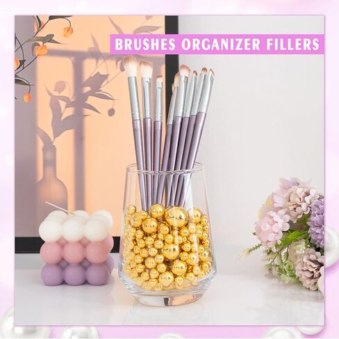 220Pcs White Pearl Beads for Vase Filler, No Hole Faux Pearls for Candle Centerpieces, Wedding Centerpiece, Birthday Party Home Decor, 8/14/20mm in Saudi Arabia