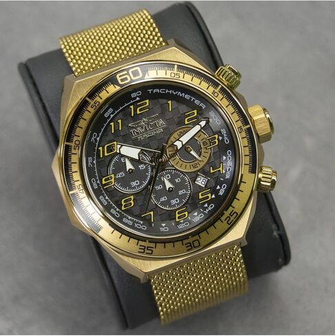 Invicta Racing Men 50.00mm Stainless Steel + Aluminum Gold + Black Black dial VD53 Quartz in Saudi Arabia