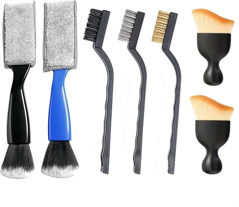 5 Pieces Car Detail Brushes Interior Cleaning Brushes 3 Soft Premium Detail Brushes and 2 Interior Cleaning Lint Brushes for Cleaning The Interior and Exterior of Your car in Kuwait