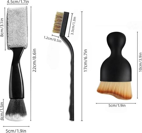 5 Pieces Car Detail Brushes Interior Cleaning Brushes 3 Soft Premium Detail Brushes and 2 Interior Cleaning Lint Brushes for Cleaning The Interior and Exterior of Your car in Kuwait