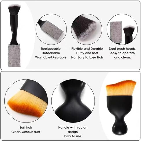 5 Pieces Car Detail Brushes Interior Cleaning Brushes 3 Soft Premium Detail Brushes and 2 Interior Cleaning Lint Brushes for Cleaning The Interior and Exterior of Your car in Kuwait