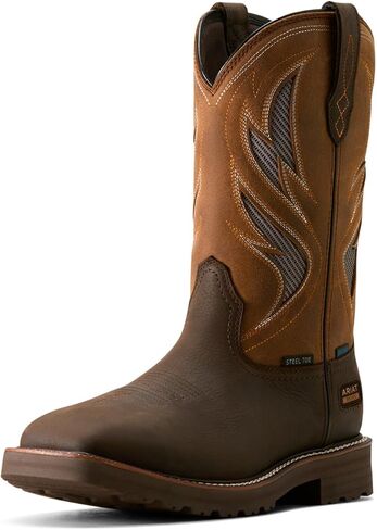 حذاء عمل Ariat رجالي Activator VentTEK مقاوم للماء من الفولاذ عند أصابع القدم، بني داكن/ويكر، 11 in Saudi Arabia