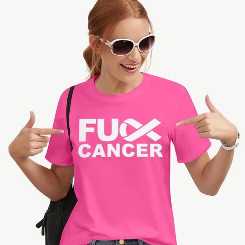 Breast Cancer Shirts for Women Pink Ribbon Breast Cancer Awareness T-Shirt Inspirational Care Gifts Short Sleeve Tops in Saudi Arabia