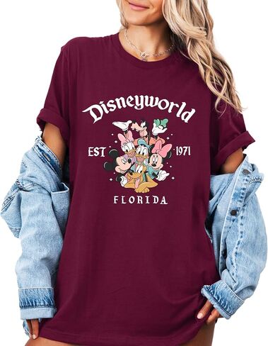 قميص Retro D.world Florida، قميص Est 1971، قميص العطلة، قميص ريترو، قميص العطلة المطابق، قميص M. ickey وF. riends in Saudi Arabia