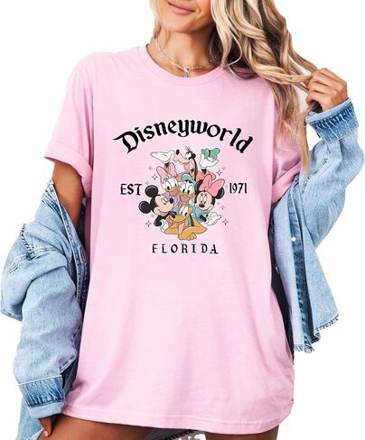 قميص Retro D.world Florida، قميص Est 1971، قميص العطلة، قميص ريترو، قميص العطلة المطابق، قميص M. ickey وF. riends in Saudi Arabia