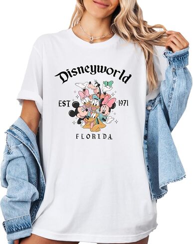 قميص Retro D.world Florida، قميص Est 1971، قميص العطلة، قميص ريترو، قميص العطلة المطابق، قميص M. ickey وF. riends in Saudi Arabia