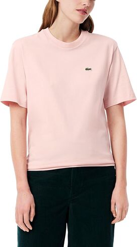 تي شيرت Lacoste النسائي ذو المقاس المريح من القطن الناعم in Kuwait