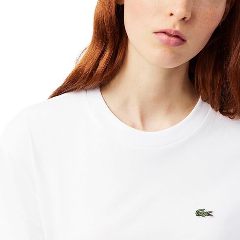 تي شيرت Lacoste النسائي ذو المقاس المريح من القطن الناعم in Kuwait