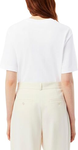 تي شيرت Lacoste النسائي ذو المقاس المريح من القطن الناعم in Kuwait