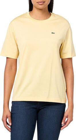تي شيرت Lacoste النسائي ذو المقاس المريح من القطن الناعم in Kuwait
