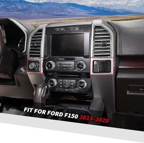 Jimen Fit for Ford F150 2015-2020, 2PCS 4WD Four Wheel Drive Switch Frame & Center Console Power Outlet Cover Trim (Carbon Fiber) in Saudi Arabia