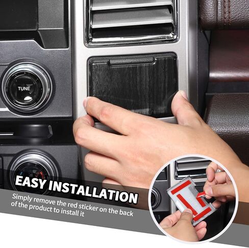 Jimen Fit for Ford F150 2015-2020, 2PCS 4WD Four Wheel Drive Switch Frame & Center Console Power Outlet Cover Trim (Carbon Fiber) in Saudi Arabia