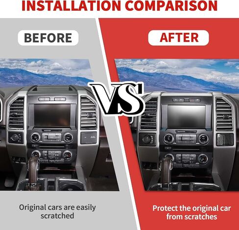 Jimen Fit for Ford F150 2015-2020, 2PCS 4WD Four Wheel Drive Switch Frame & Center Console Power Outlet Cover Trim (Carbon Fiber) in Saudi Arabia