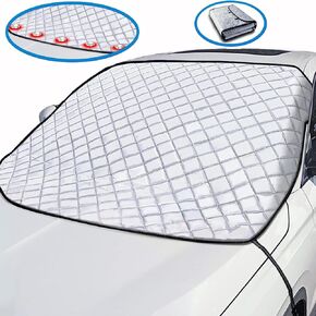 New Version Car Windshield Sun Shade 5 Layers UV Rays Sun Visor Protector Foldable Reflector Sunshade for Most Cars SUV Extra Thick Magnetic Cover and Keep Your Vehicle Cool