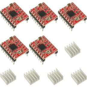 A4988 Stepstick Motor Driver Module with Heat Sink for Arduino 3D Printer CNC Machine or Robotics(5Pcs)