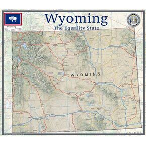 Wyoming Physical Poster Map - 16.5 x 18.8 Inches - Paper Laminated