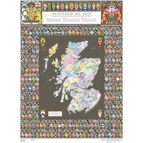 Collins: Scotland of Old Wall Map - 40 x 30.75 inches - Front Lamination