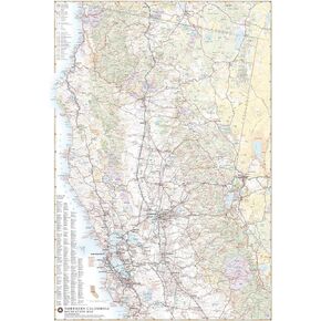 Benchmark Maps: Northern California Recreation Wall Map - 26 x 37 inches - Front Lamination
