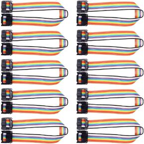 10pcs 10 Pin for Flat Colorful Ribbon Cable 0.1" Pitch Female to Female Sockets About 7.87" IDC Connector