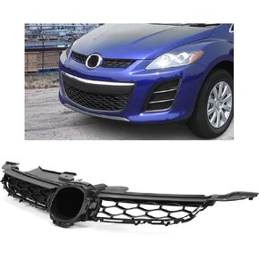 KUAFU Front Lower Grille Grill Compatible with 2010-2012 Mazda CX7 CX-7 Replacement for MA1036121 EH44501T0H Bumper Grill Chrome Black+Silvery