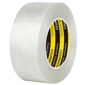 Single Sided Fiberglass Tape,Filament Strapping Tape Heavy Duty Traceless Single Side with Clear Tape 5.9milX1.57inchX66FT