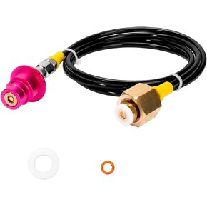 Soda Machine Adapter with Quick Connector Hose, Soda CO2 Stream Cylinder CGA320 Threaded Refill Fit for Soda Terra/Art/Gaia/Duo/Aqua Fizz Pink Carbonators Series Machine,Soda Maker Accessories(60inch)