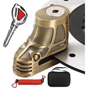 Motorcycle Lock, Disc Brake Lock with 130db Alarm Sound Heavy Duty Motorcycle Locks Anti-Theft Waterproof for Motorcycles Wheel Lock Scooter Dirt Bike with Reminder Cable Box