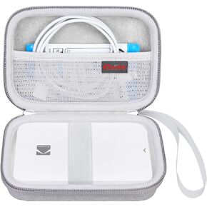 Carrying Case for Kodak Step/Kodak Step Slim Wireless Mobile Instant Photo Mini Color Printer, Portable Picture Printer Travel Holder Bag. Mesh Pocket Fits Ink-Free Photo Paper. Grey