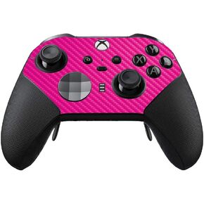 MightySkins Carbon Fiber Skin Compatible with Xbox Elite Series 2 Controller - Solid Hot Pink | Protective, Durable Textured Carbon Fiber Finish | Easy to Apply | Made in The USA