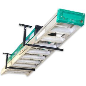 StoreYourBoard Adjustable Ladder Ceiling Rack, Garage Storage Mount, Folding Ladders, Extension Ladders, Overhead Hanger