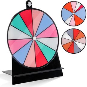 6" Spinning Prize Wheel, 3 Pcs Heavy Duty Spinning Wheel for Prizes with Stand - 9, 10, 12 Slots Color Tabletop Roulette Spinner Wheel of Fortune Spinning Game for Carnival, Tradeshow, Classroom Games
