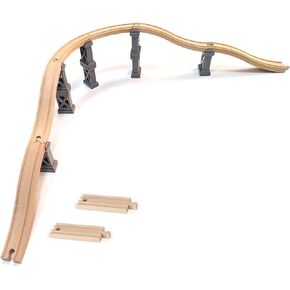 Wooden Train Bridges, Bridge Support, Wooden Train Track Accessories, Wooden Train Track, Train Tracks Compatible with All Major Brands, Wooden Toys for Girls & Boys