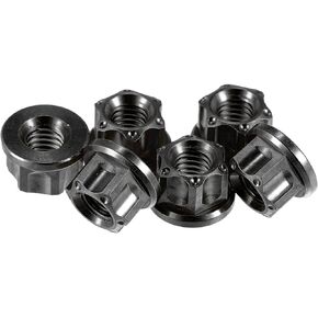 Motoforti 6pcs Titanium Alloy M6 Pitch 1.0mm Flange Bolt Nut for Bicycle Motorcycle Motor Bike Rear Wheel Axle Sprocket Car Modification Accessories Fancy Blue