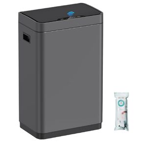 Automatic Trash Can Touchless Trash Cans 15 Gallon Motion Sensor Trash Can Stainless Steel Smart Trash Can with Lid Rectangular Touchless Garbage Can for Kitchen Bedroom Home Office Silver