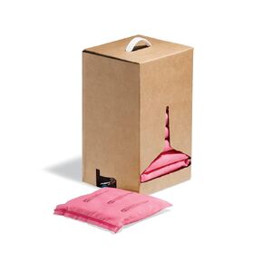 New Pig PIL307 Hazmat Chemical Polypropylene Skin Absorbent Pillow, 76 oz Absorbency, 17" Length x 8" Width x 2-1/2" Height, Pink (Box of 10)