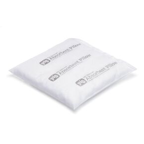 New Pig Skimmer Oil-Only Absorbent Pillow, 1 Gal Absorbency, Absorbs Oil-Based Liquids, Repels Water, 17" L x 16" W x 1" H, White (10 Pillows), PIL203
