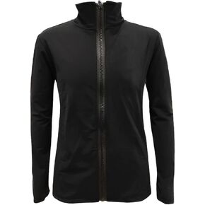 LIUHUO Handmade Diamond Figure Skating Jacket Training Fleece Jacket Girls Black