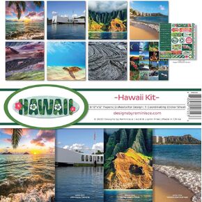 Reminisce Hawaii Scrapbook Collection Kit Paper Crafts, Multi Color Palette, 12x12 inches