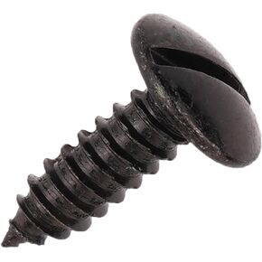 Black License Plate Screws Slot Truss Head 100 Pcs per Pack