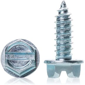 HI-TECH Dealer License Plate Screws, Zinc Plated Hex Head #14 x 3/4" (2000)